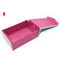 플랩 뚜껑을 가진 분홍색 접히는 마분지 직사각형 선물 상자