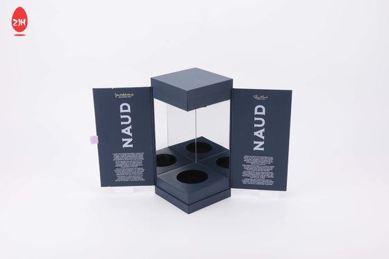 윈도우와 선물 와인 박스를 패키징하는 포도주병을 싸는 커스텀 로고 검은 호화 레드와인 마그네틱 페이퍼